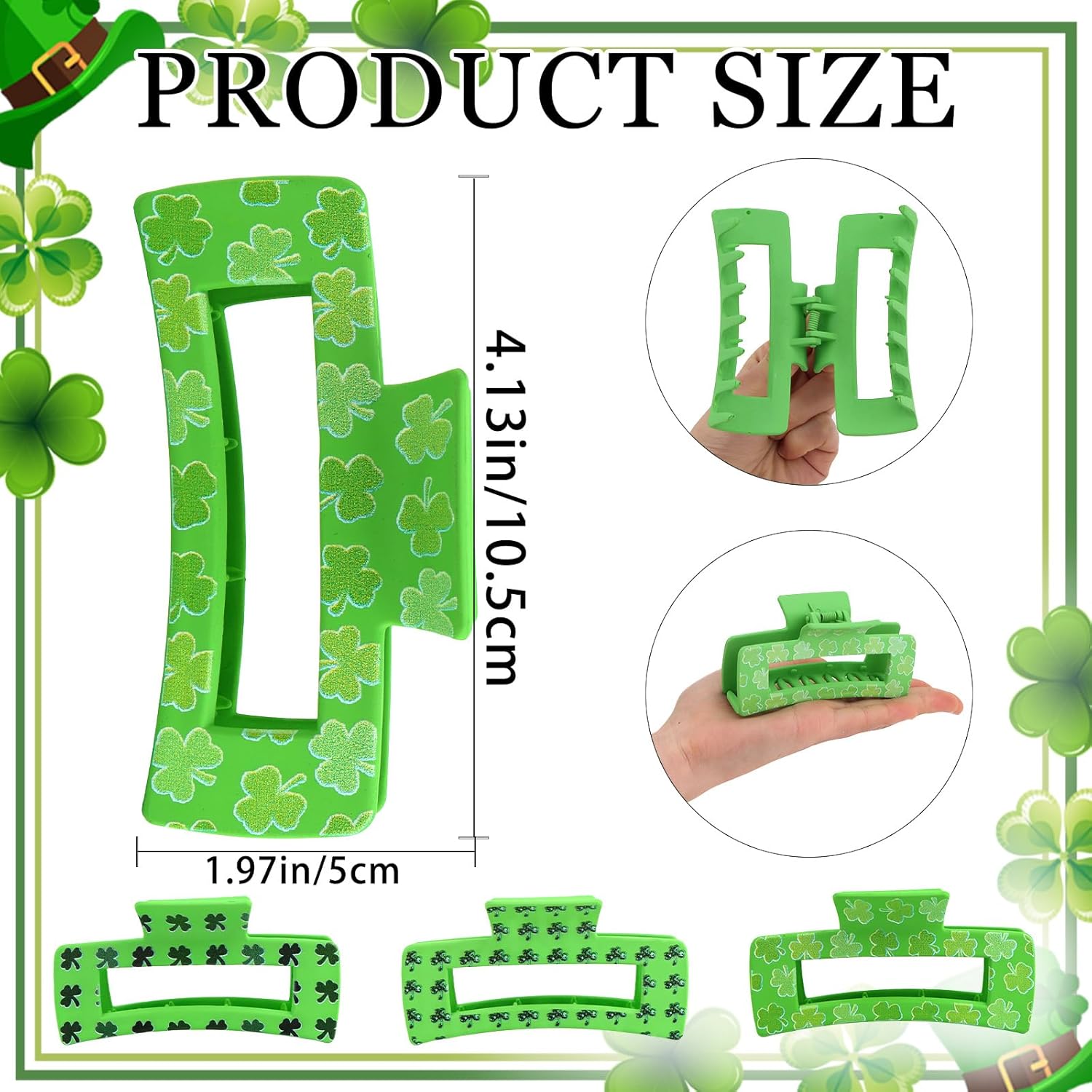 3-inch medium-size square shape suitable for multiple hairstyles