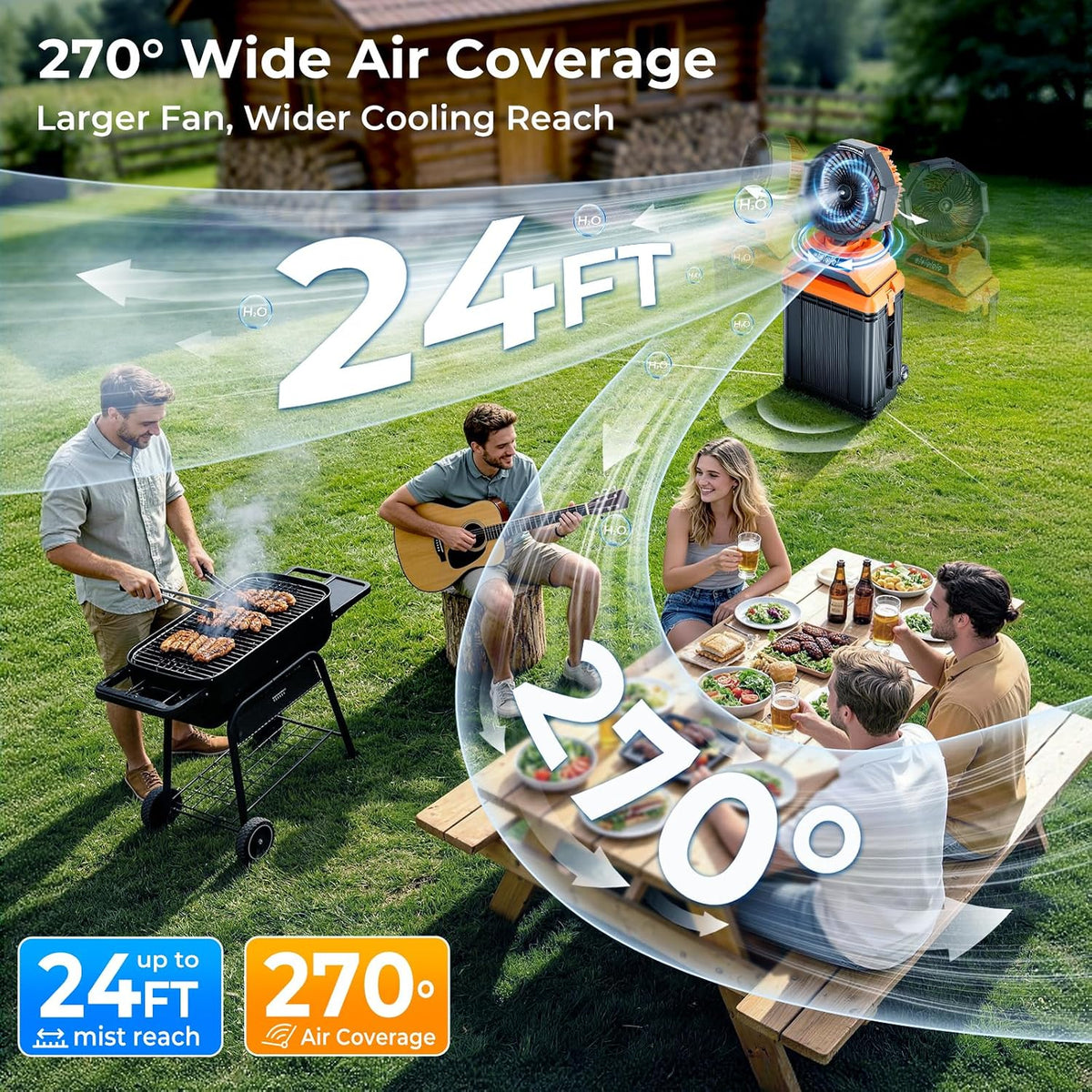 3-level integrated led light for nighttime visibility and added campsite utility