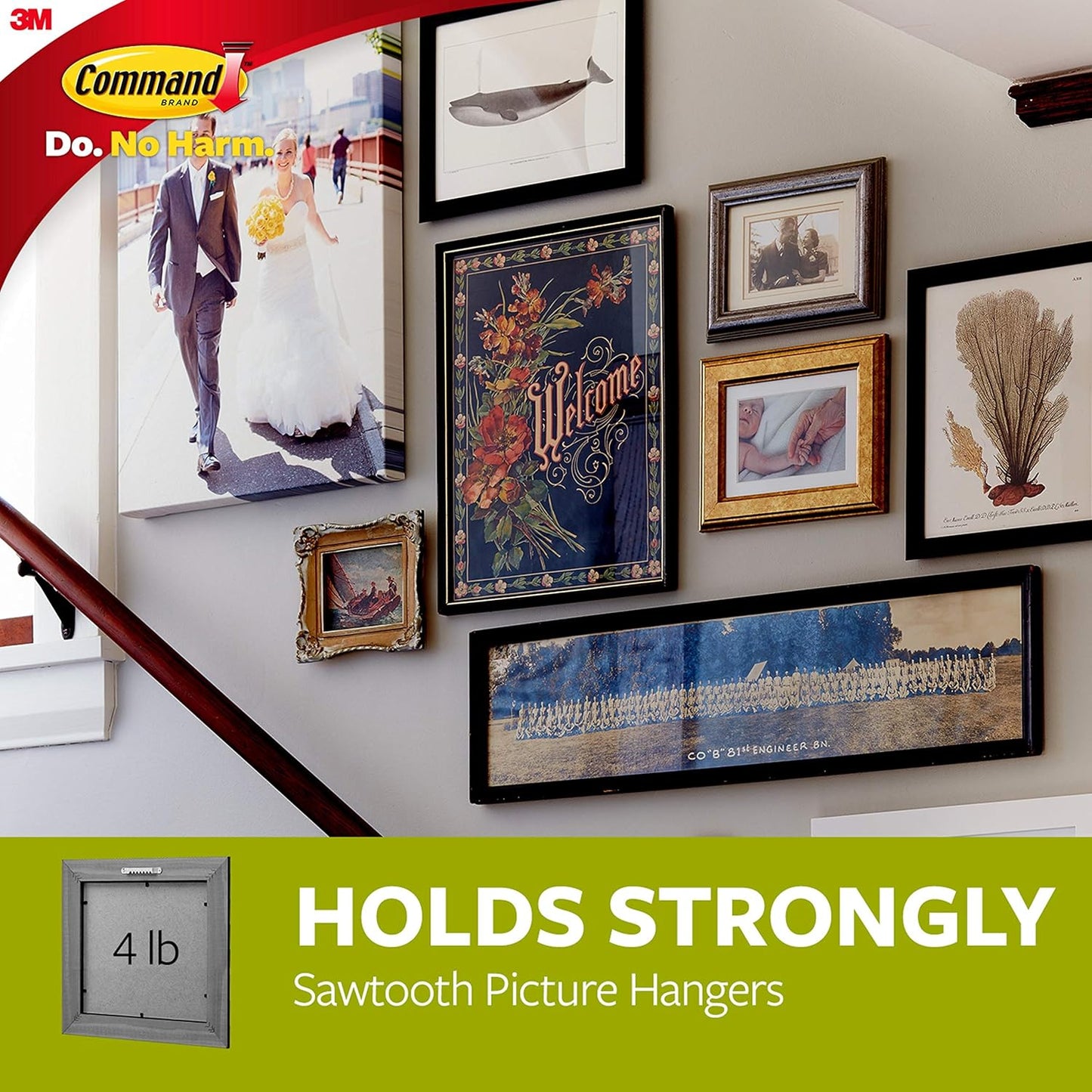 3-pack configuration with 6 strips included (2 per hanger for secure mounting)