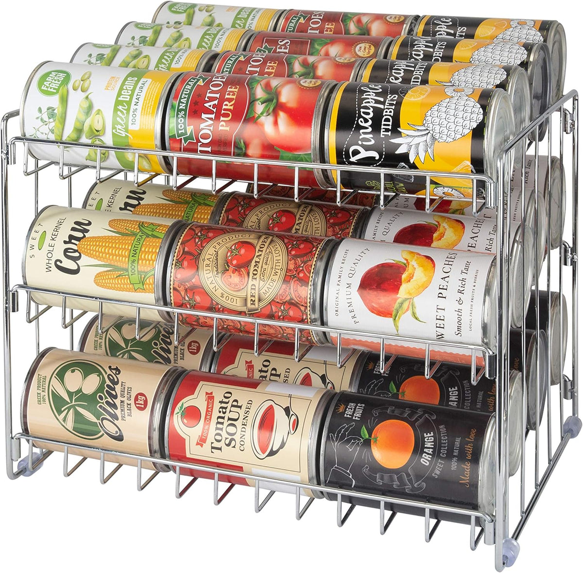 3-tier open-front tiered design for full visibility of every can