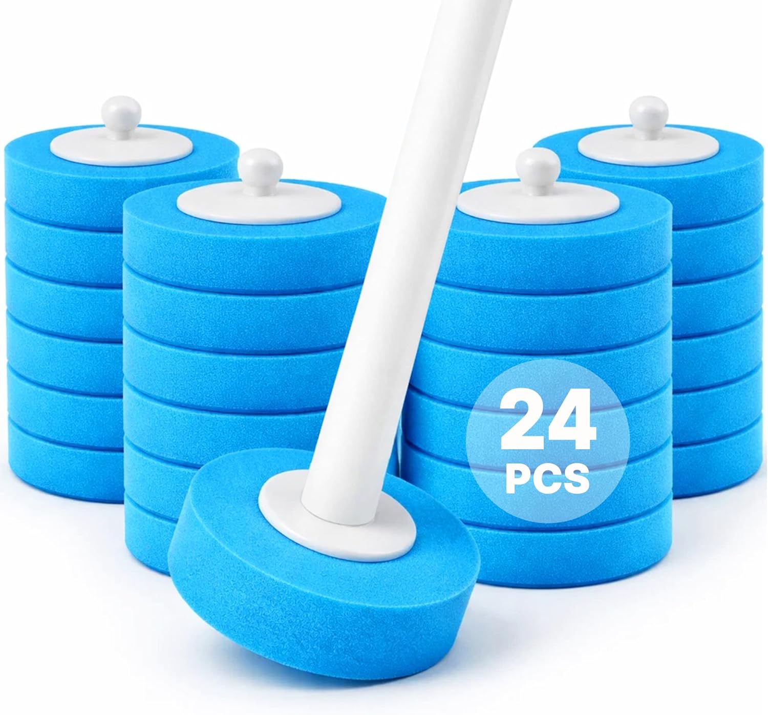 30 disposable 5-layer foam pads with scrubbing layer, odor-control middle layer, and self-contained cleaning solution core