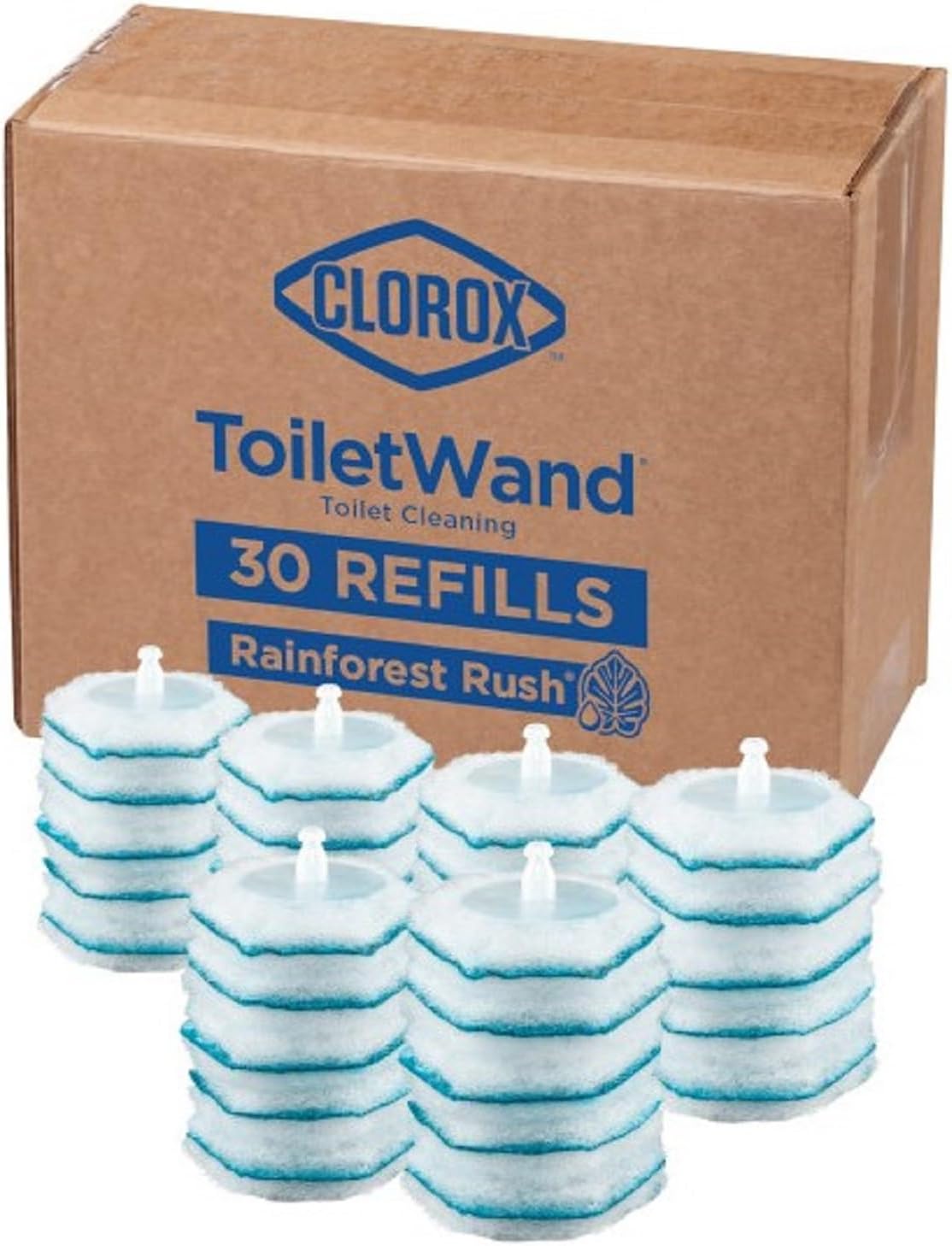 30 disposable scrubbing pads preloaded with clorox disinfectant