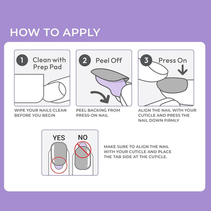 30 press-on nails per kit in coffin shape, medium size