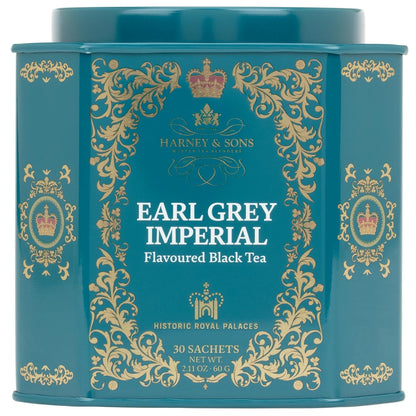 30 silken sachets per tin, each brewing a 12-ounce cup