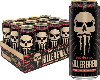 300mg caffeine per can, roughly 3x a standard cup of coffee