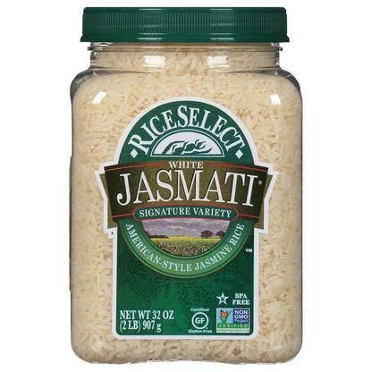32-ounce bpa-free fully recyclable plastic jar with iconic riceselect branding