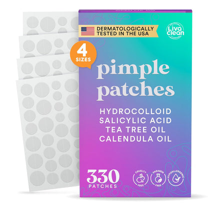 330 hydrocolloid patches per pack in four discrete sizes