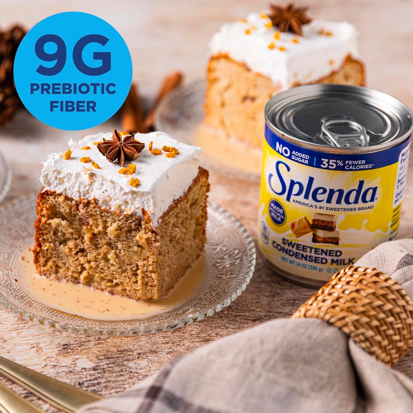 35% calorie reduction vs leading sweetened condensed milk brands