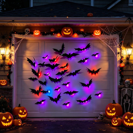 36 color-changing led inserts that flash in alternating red, purple, and blue