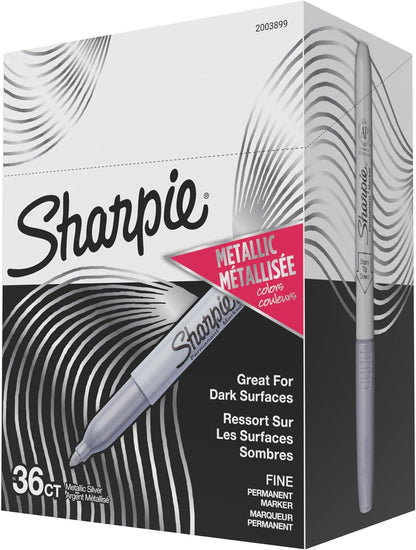 36-count bulk pack of metallic silver permanent markers