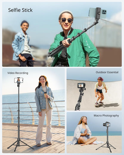 360° rotating phone holder supporting vertical and horizontal shooting orientations