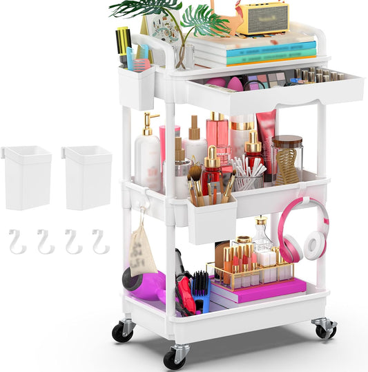 360° swivel wheels with 2 lockable casters and side push handles