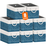 Fab totes Storage Bins Foldable Storage Baskets with Rope Handles – Decorative Open-Top Bin for Living Room Bookshelf Styling