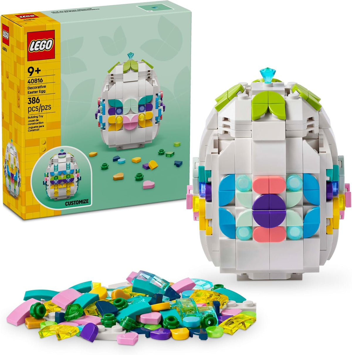 386-piece set producing a 4 in. (10 cm) tall decorative easter egg