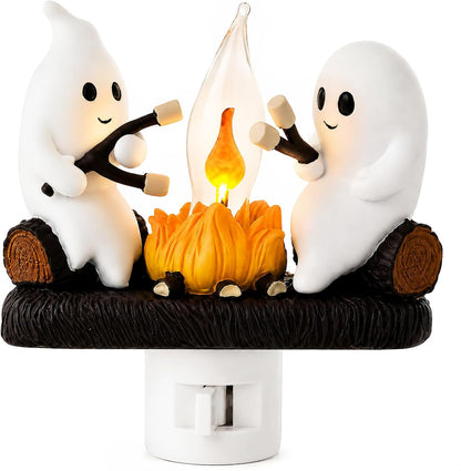 3d resin-sculpted ghost and campfire design with detailed marshmallow figures