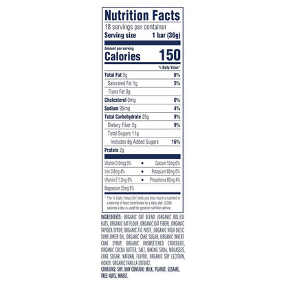 3g fiber per 40g serving for digestive and satiety benefits