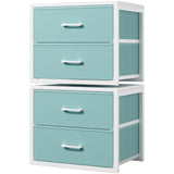 BOLUO Stackable Nightstand Dresser – Uncluttered Bedroom Storage for Dorm Room, 2 Fabric Drawers in Soft Pink