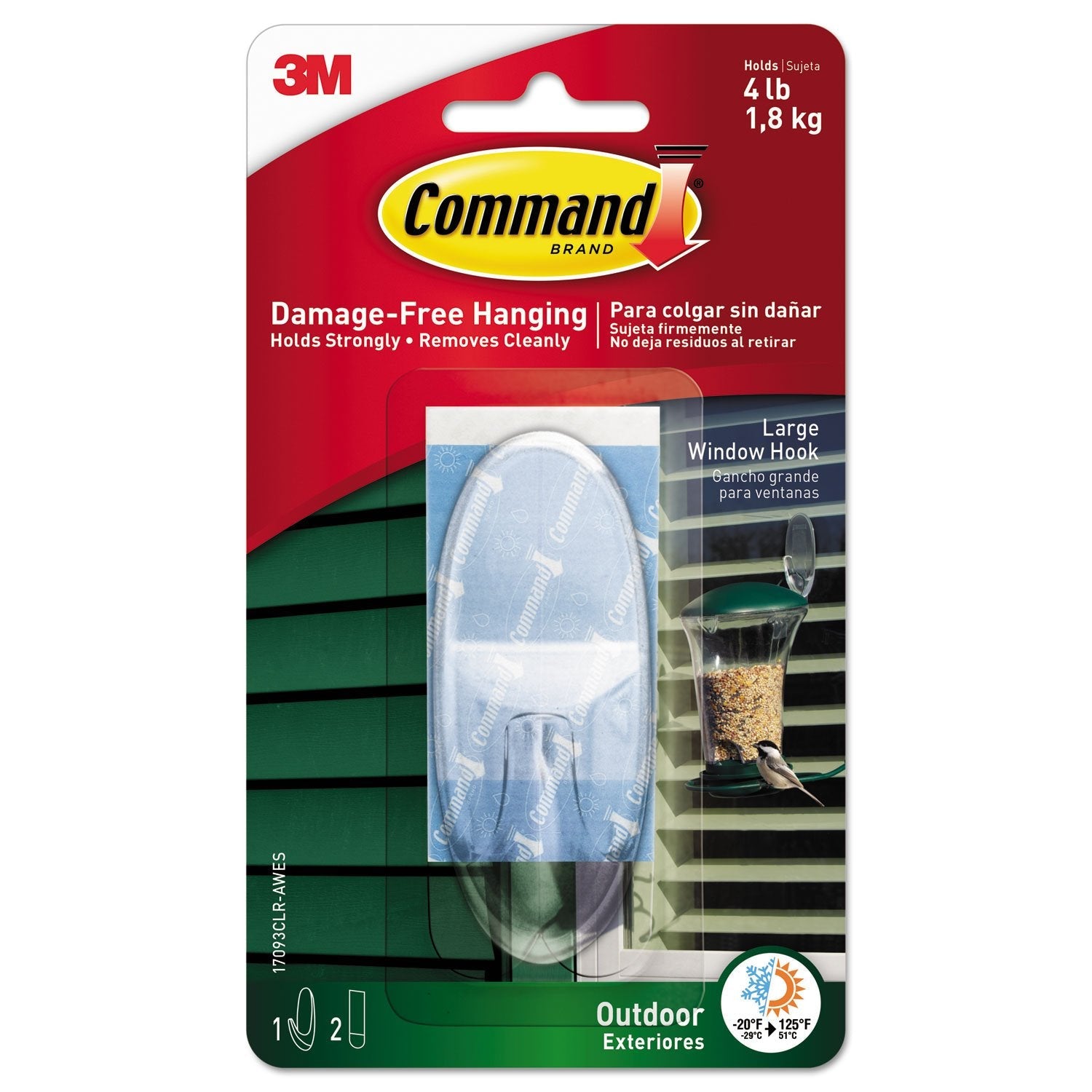 3m command adhesive strips rated to hold up to 4 lb per hook