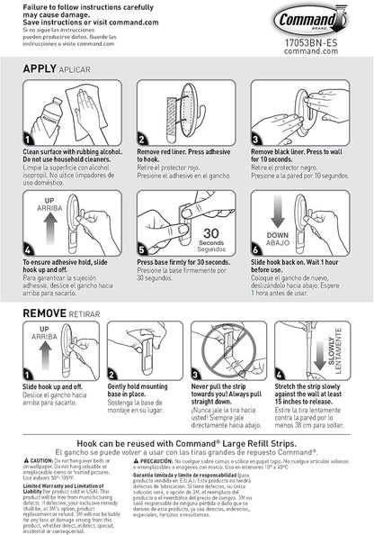 3M Command Sleek Wall Hook – Simple Mudroom Storage Solution in Neutral Brushed Nickel