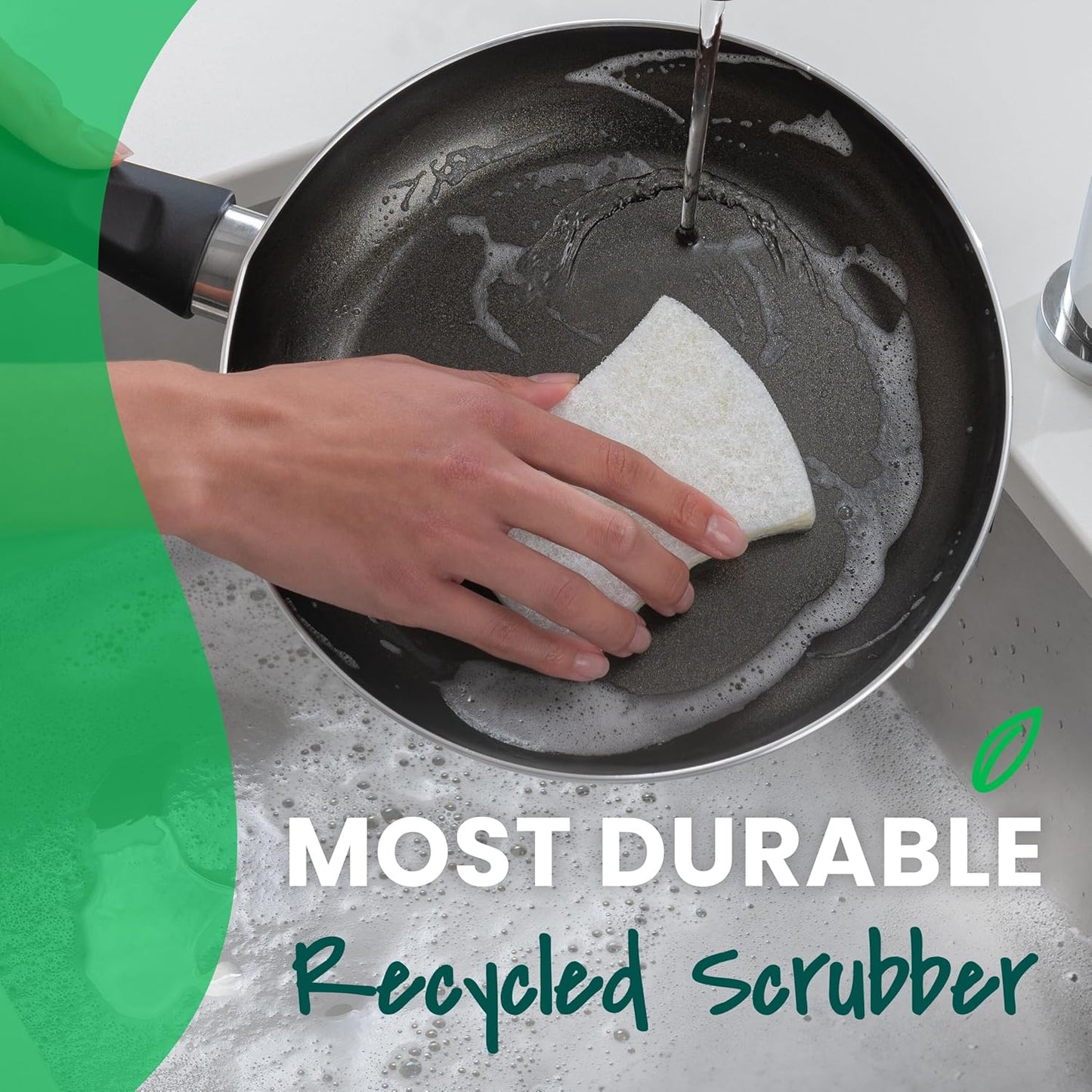 3x scrubbing power versus the leading temperature-reactive dish sponge