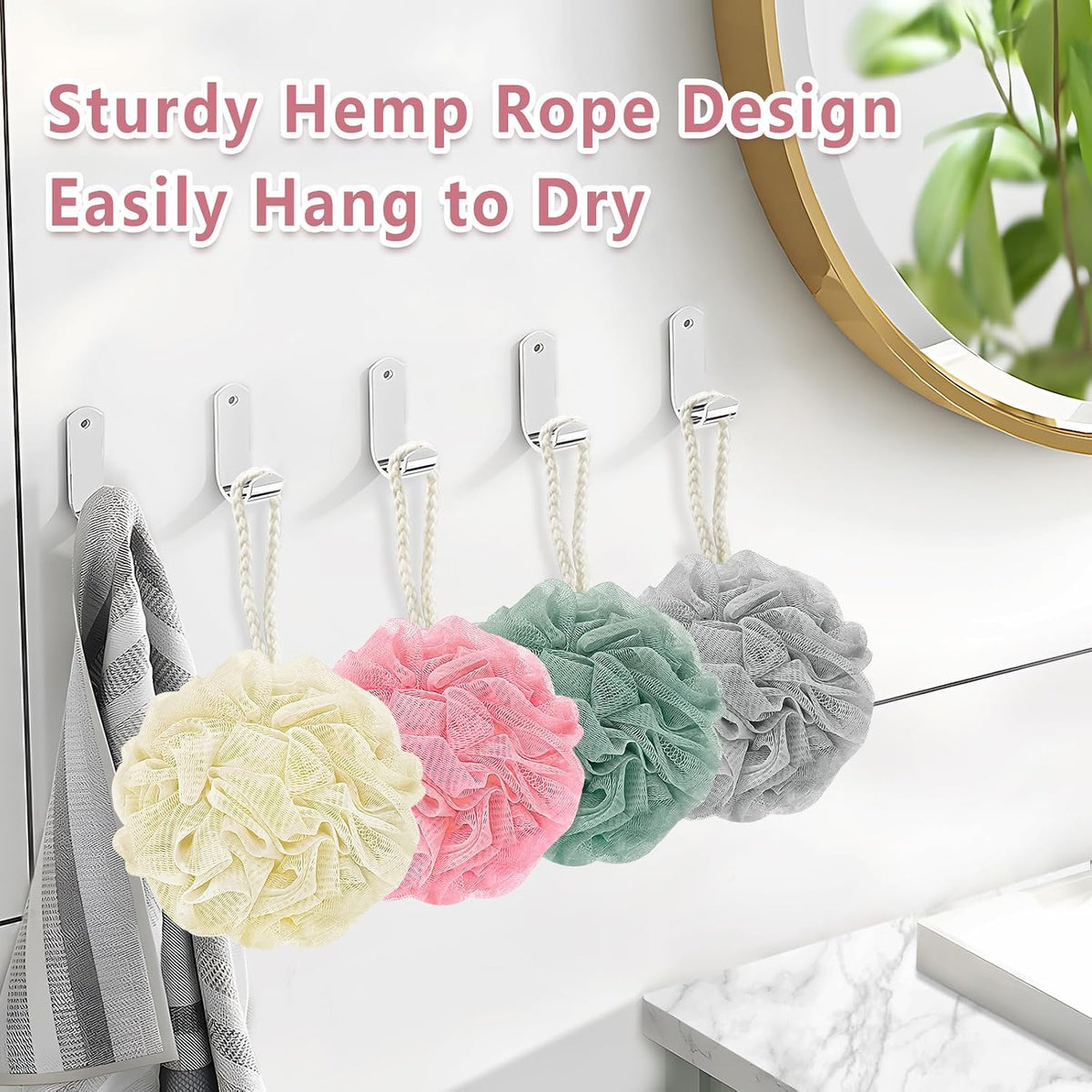4.5-inch integrated hanging loop for air-drying and storage