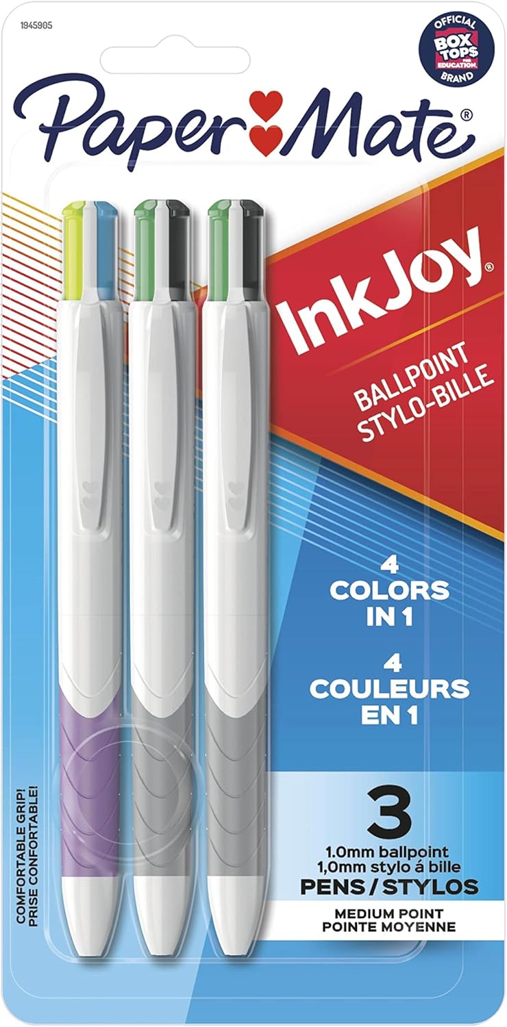 4-color retractable ballpoint system with click-to-switch mechanism