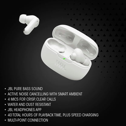 4 microphones (2 per earbud) for noise-reduced hands-free calls