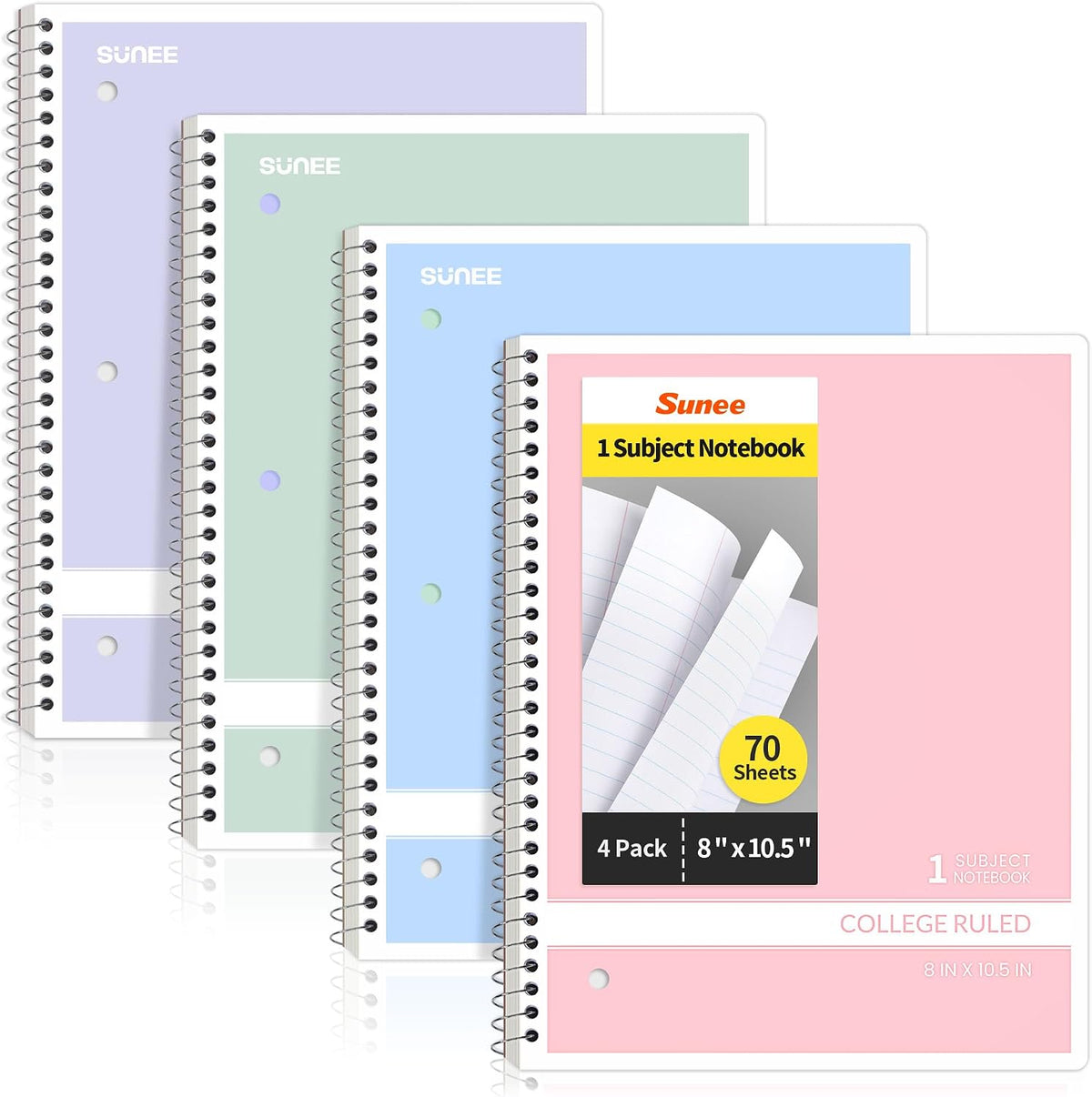 4-pack in soft pastel shades (light pink, purple, blue, green) plus an aesthetic color variant