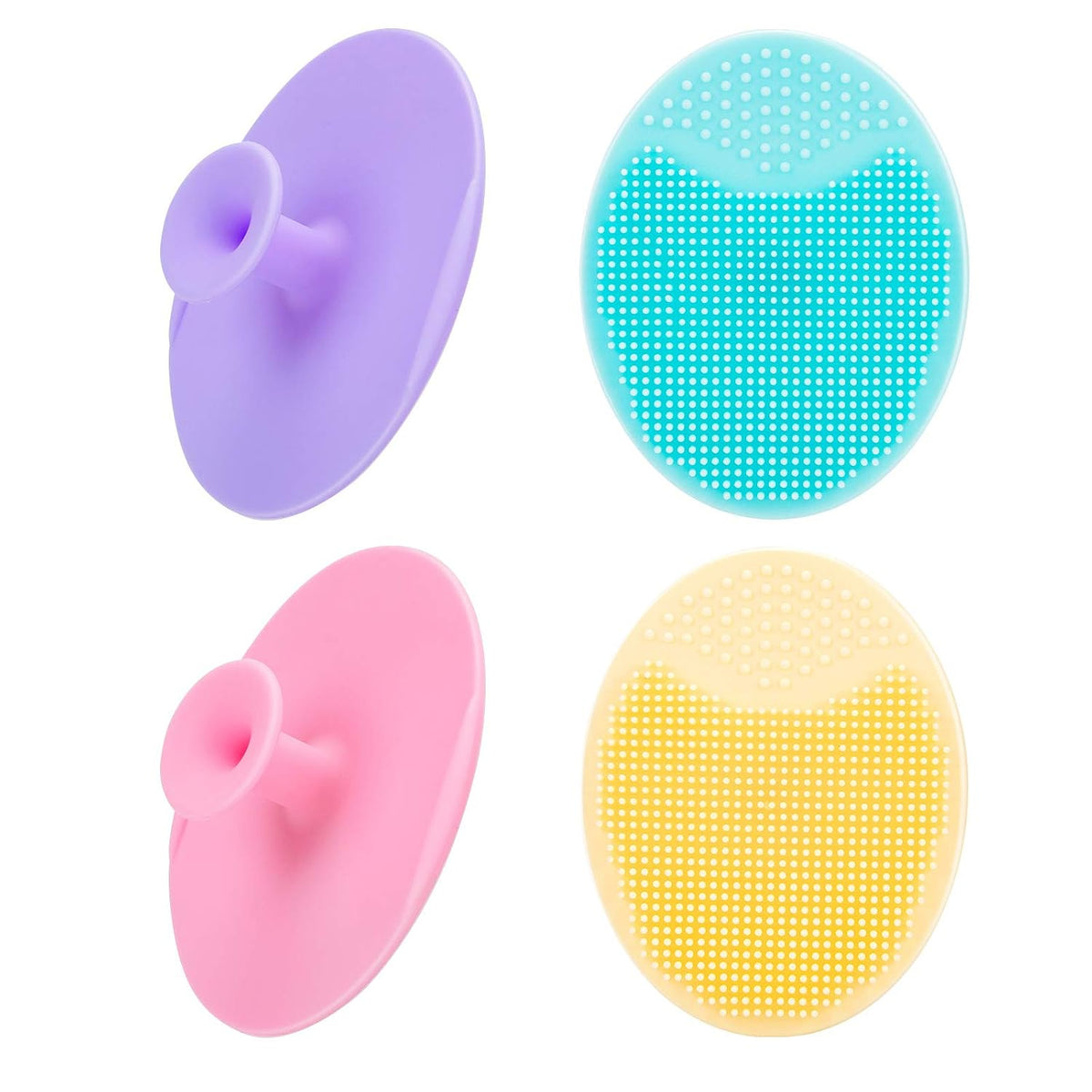 4-pack multi-color silicone facial cleansing pads
