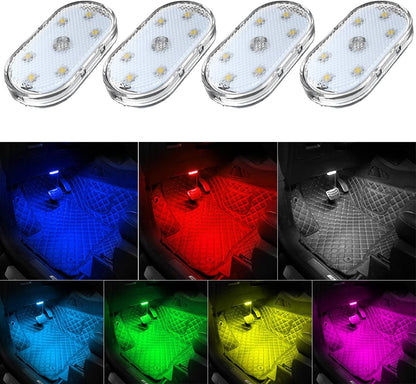 4-piece set of bar-shaped abs led lights with 6 rgb lamp beads each