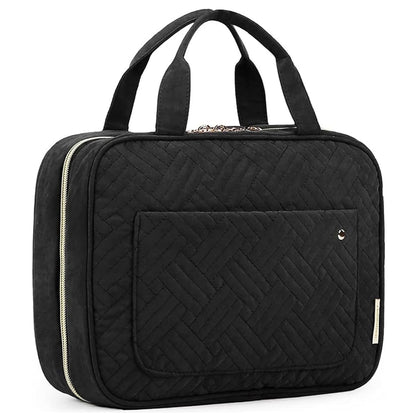 4 separate zip compartments plus a back open pocket for category-based organization