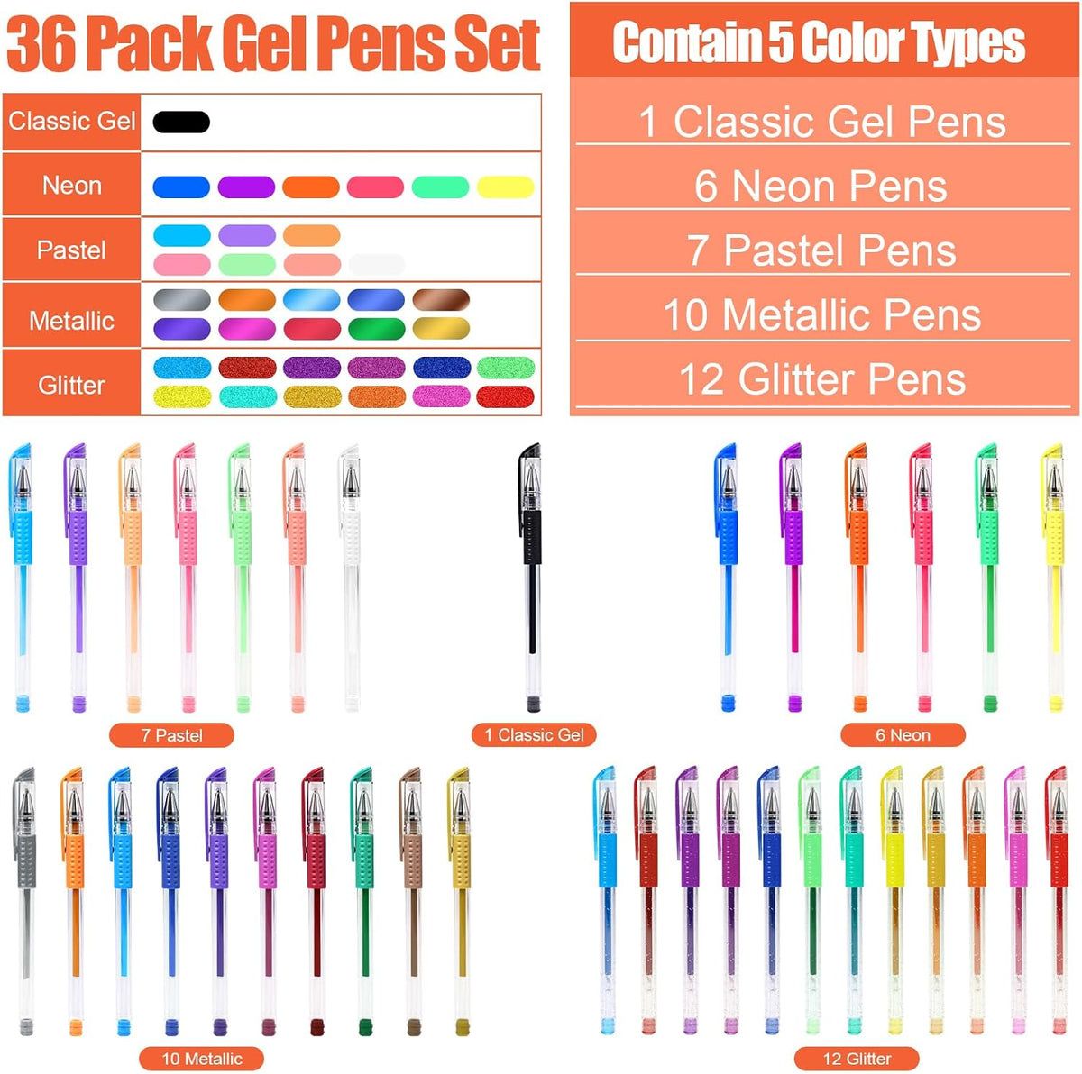 40% more ink capacity per pen compared to standard gel pens