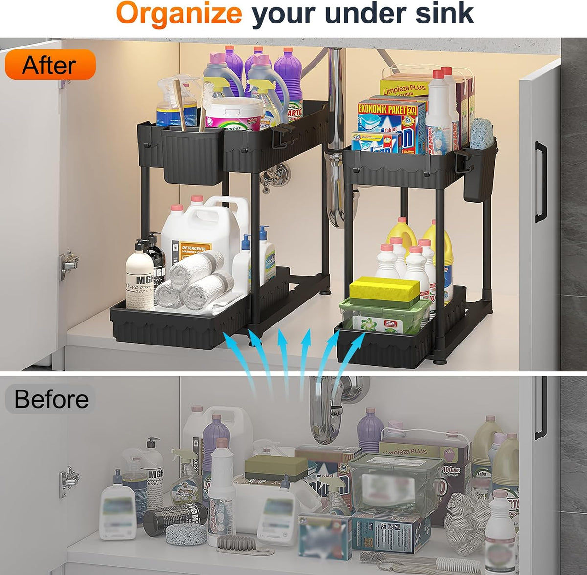 40-pound load-bearing capacity per organizer