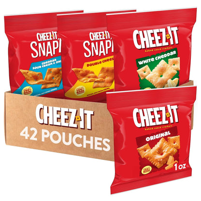 42-count box containing original, white cheddar, snap'd double cheese, and cheddar sour cream varieties
