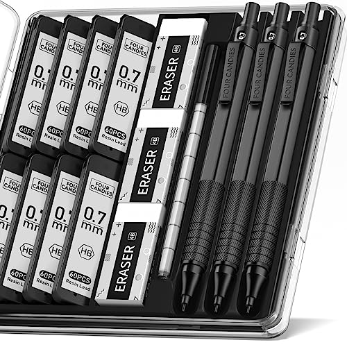 432 lead refills across hb, 2h, 2b, 4b graphite hardnesses plus 12-color creative leads