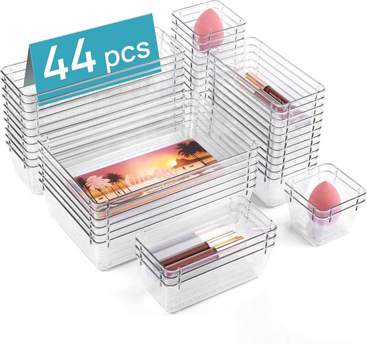 44-piece set in 4 sizes: 9x6x2.2 inches, 9x3x2.2 inches, 6x3x2.2 inches, 3x3x2.2 inches