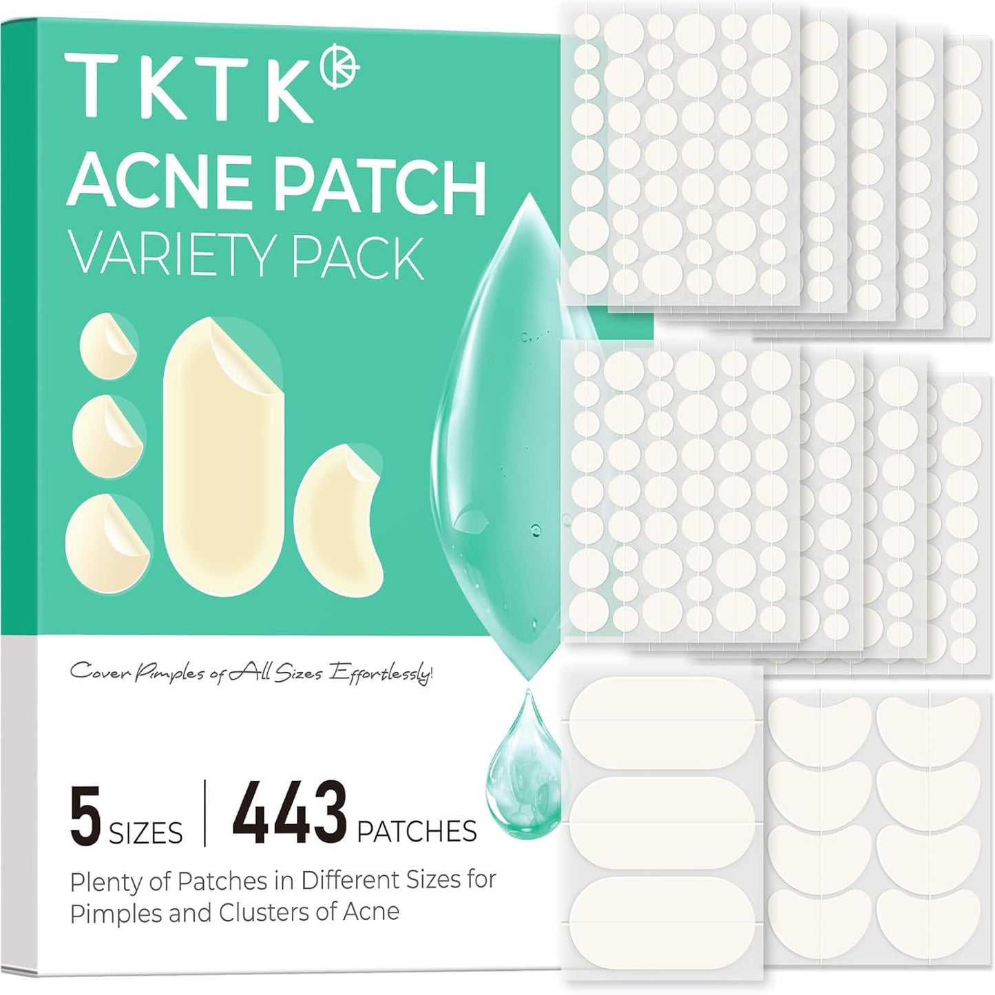 443-count hydrocolloid patch bulk pack (with 60- and 609-count size variants)
