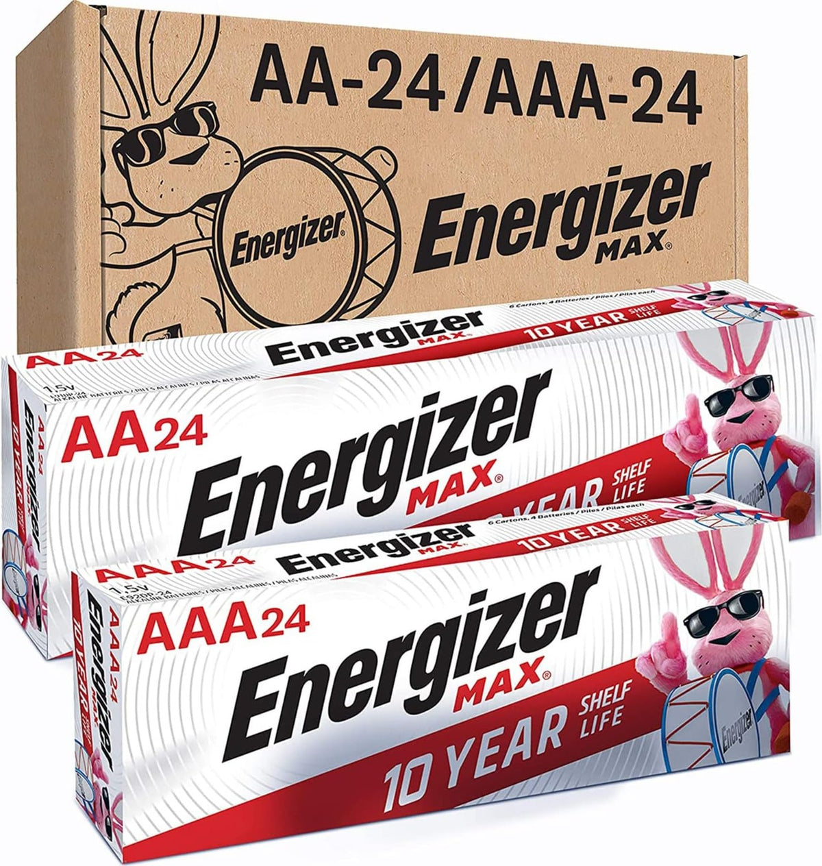 48-count combo: 24 aa + 24 aaa energizer max alkaline batteries