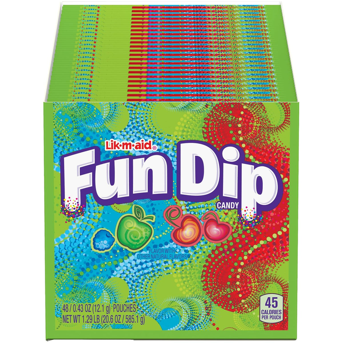 48 individually sealed pouches for hygienic single-serve sharing