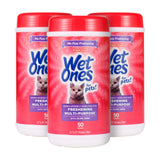 Wet Ones for Cats Freshening Wipes, On-the-Go Cleanup for Boarding and Hotel Stays, Resealable Canister, 100 Count