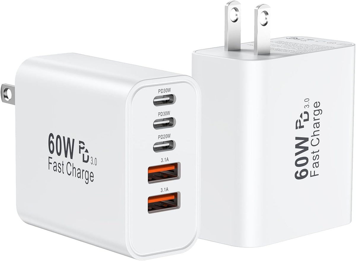 5 charging ports total: 3x usb-c (each up to 30w) and 2x usb-a (3.1a/5v)
