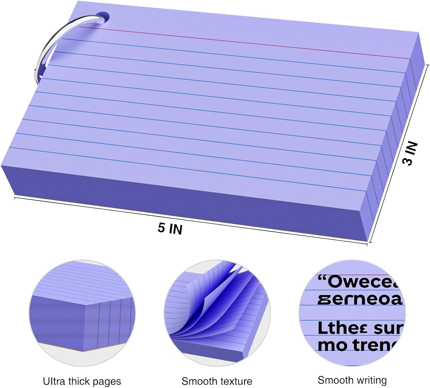 5-color assortment (purple, blue, green, pink, white) for visual coding