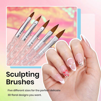 5 different dot brush sizes enabling both delicate dots and larger flower pattern work