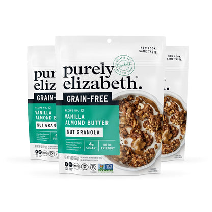 5 flavor variants: vanilla almond butter, banana nut butter, coconut cashew, cinnamon peanut butter, and keto variety pack