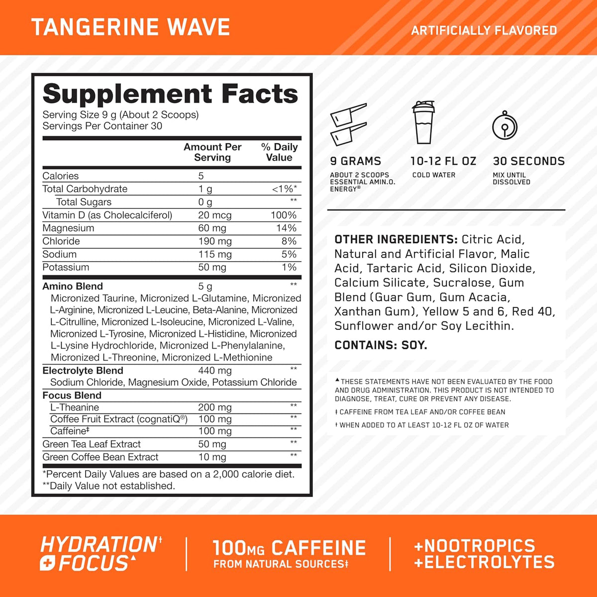 5 g amino acid blend with micronized taurine, l-glutamine, l-arginine, and beta-alanine for recovery