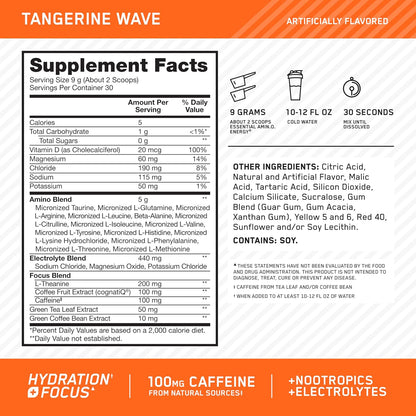 5 g amino acid blend with micronized taurine, l-glutamine, l-arginine, and beta-alanine for recovery