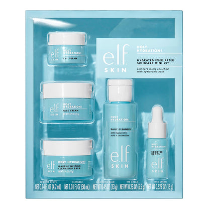5-piece kit: daily cleanser, makeup melting cleansing balm, hydrating booster drops, face cream, eye cream