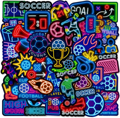 50-piece pack with mixed sports motifs (football, soccer, baseball, basketball)