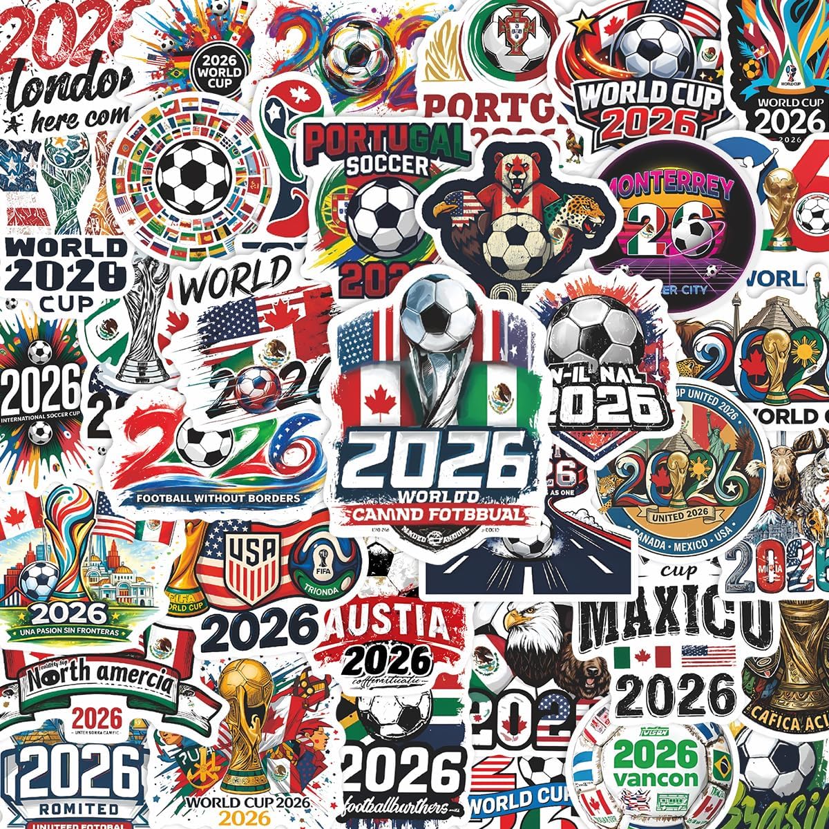 50-piece pack with no repeated patterns across sports slogans and scenes