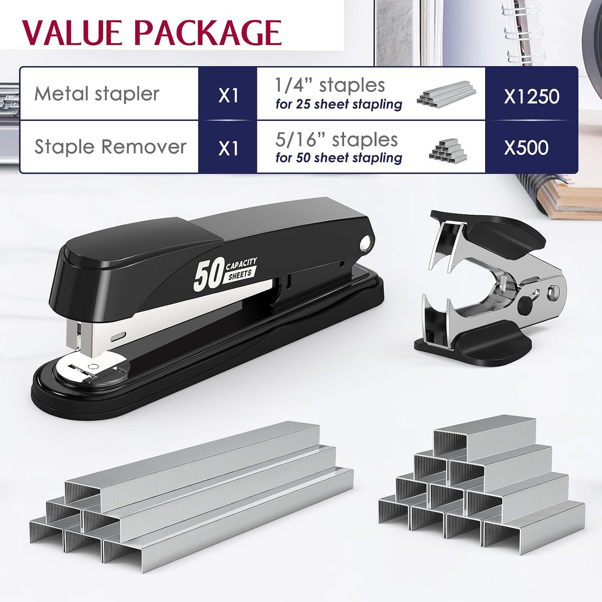 50-sheet heavy-duty stapling capacity
